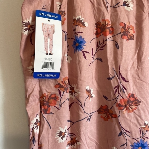 Boho Feminine Floral Pants Business Joggers Jessica Simpson Cadie Pink LG Comfy - Picture 3 of 11